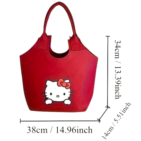 HELLO KITTY Roomy and Durable Tote Bag Available In Two Distinct Colors. NWT - Picture 4 of 8